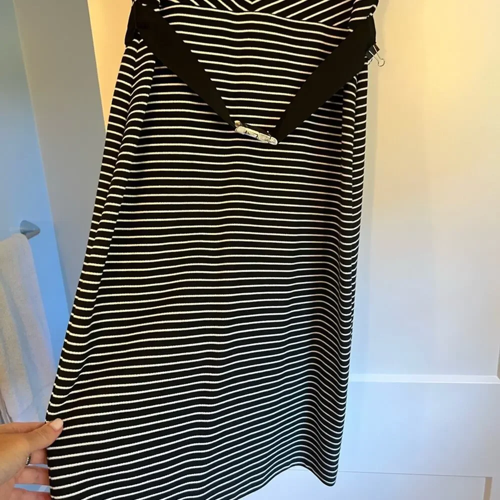 Hugo Boss Hedra Belted Dress Black White Sz 4-NWT - Picture 5 of 11
